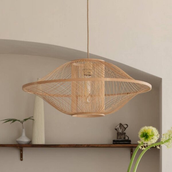 Good & Mojo Lampada a sospensione Maui, dimmerabile, Legno chiaro, Soggiorno / Sala da pranzo, bambù, Design, Lampada a sospensione