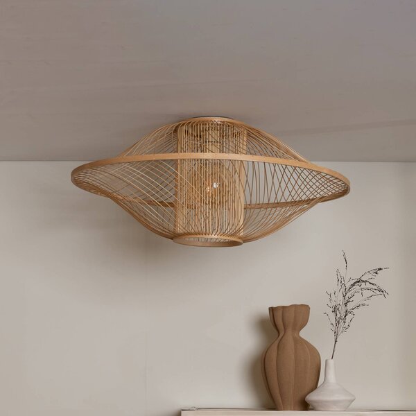 Good & Mojo Plafoniera soffitto Maui, dimmerabile, Legno chiaro, Soggiorno / Sala da pranzo, bambù, Design, Plafoniera