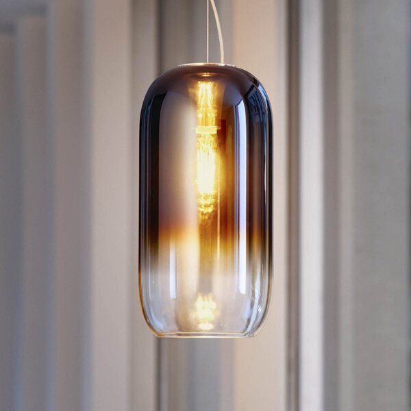 Lampada a sospensione Artemide, Gople, dimmerabile, Blu, Soggiorno, Vetro, Design