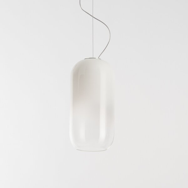 Lampada a sospensione Artemide, Gople, dimmerabile, Bianco, Soggiorno, Vetro, Design