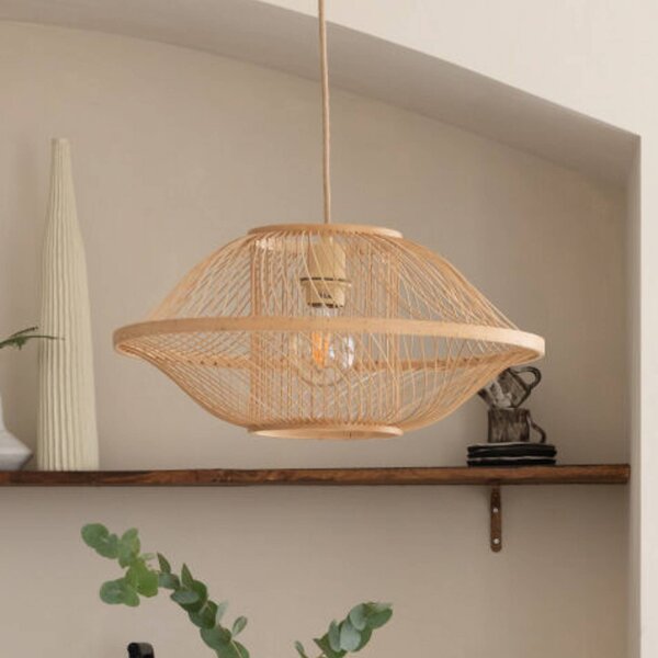 Good & Mojo Lampada a sospensione Maui, dimmerabile, Legno chiaro, Soggiorno / Sala da pranzo, bambù, Design, Lampada a sospensione