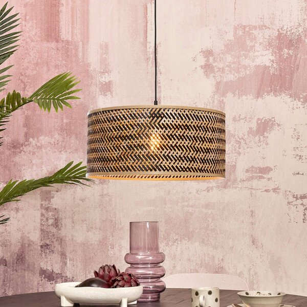 Good & Mojo Lampada a sospensione Java, dimmerabile, Legno chiaro, Soggiorno / Sala da pranzo, bambù, Design, Lampada a sospensione