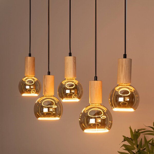SEGULA Lampada a sospensione Flow, dimmerabile, Legno chiaro, Soggiorno / Sala da pranzo, Legno, Lampada a sospensione