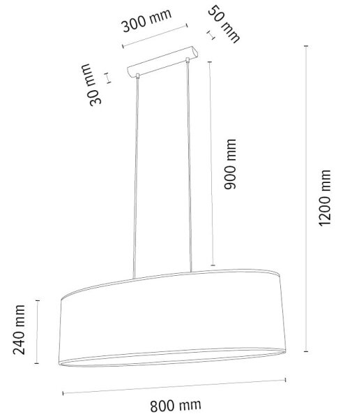 Spot-Lampada 1027400411540 - Lampadario a sospensione con filo MERCEDES 2xE27/40W/230V quercia