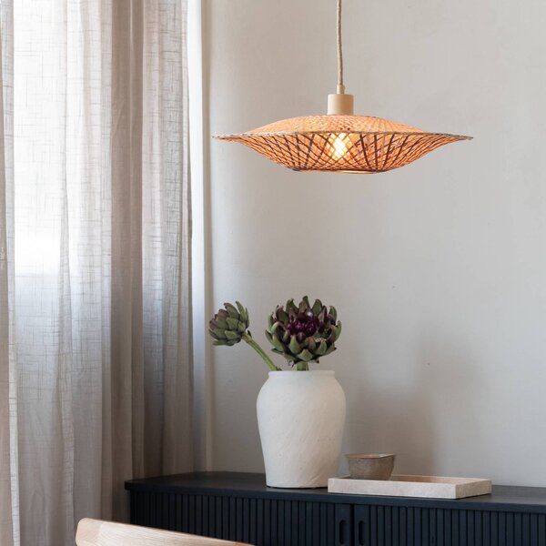 Good & Mojo Lampada a sospensione Madura, dimmerabile, Legno chiaro, Soggiorno / Sala da pranzo, bambù, Design, Lampada a sospensione