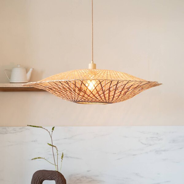 Good & Mojo Lampada a sospensione Madura, dimmerabile, Legno chiaro, Soggiorno / Sala da pranzo, bambù, Design, Lampada a sospensione