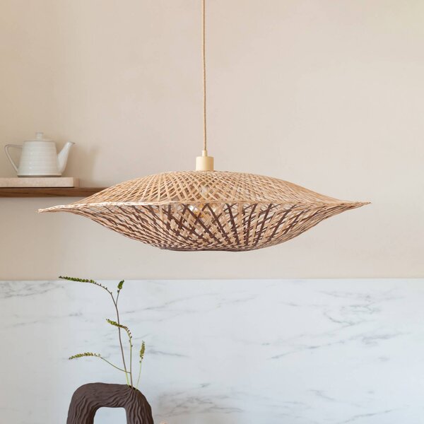 Good & Mojo Lampada a sospensione Madura, dimmerabile, Legno chiaro, Soggiorno / Sala da pranzo, bambù, Design, Lampada a sospensione