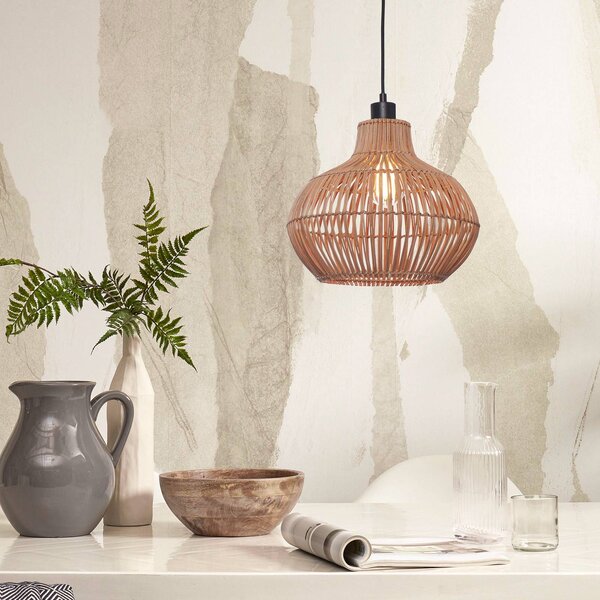 Good & Mojo Lampada a sospensione Kalahari, dimmerabile, Legno chiaro, Soggiorno / Sala da pranzo, Legno, Design, Lampada a sospensione