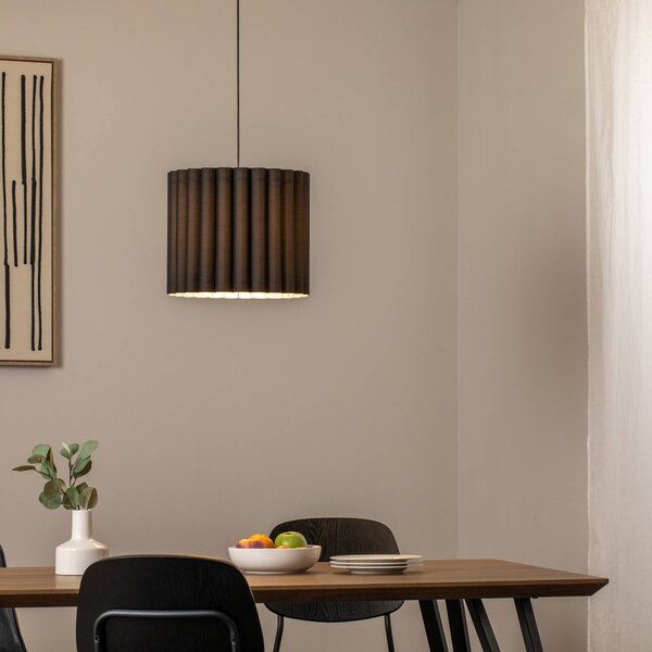 Lampada a sospensione Aria Duolla, dimmerabile, Nero, Soggiorno / Sala da pranzo, Tessuto / Stoffa / Seta, Lampada a sospensione