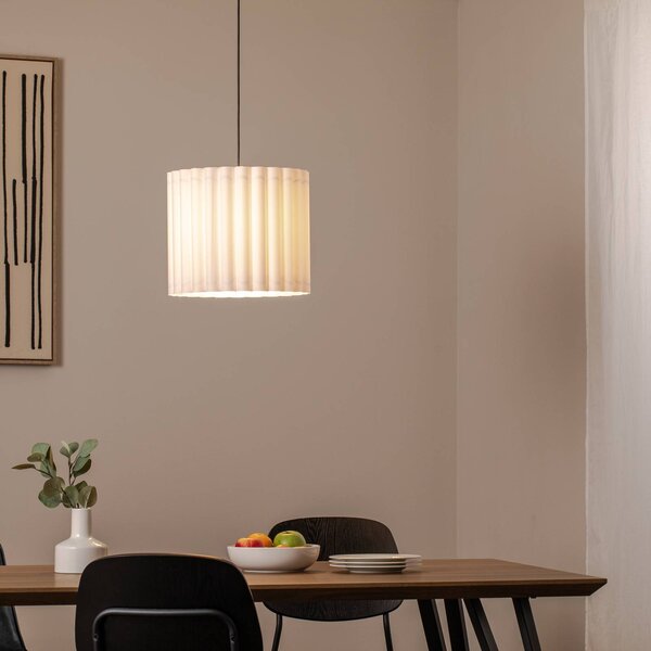 Lampada a sospensione Aria Duolla, dimmerabile, Bianco / Opale, Soggiorno / Sala da pranzo, Tessuto / Stoffa / Seta, Lampada a sospensione