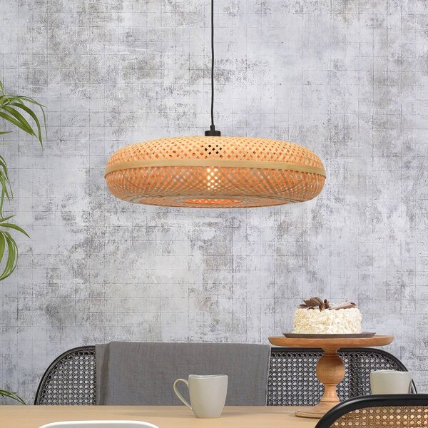 Good & Mojo Lampada a sospensione Palawan, dimmerabile, Legno chiaro, Soggiorno / Sala da pranzo, bambù, Design, Lampada a sospensione