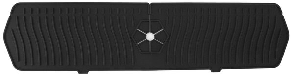 Protezione in silicone per rubinetto, lavello da cucina, maniglia, paraspruzzi, vassoio, portaspugna, tappetino, 61 cm, taglia grande, nero
