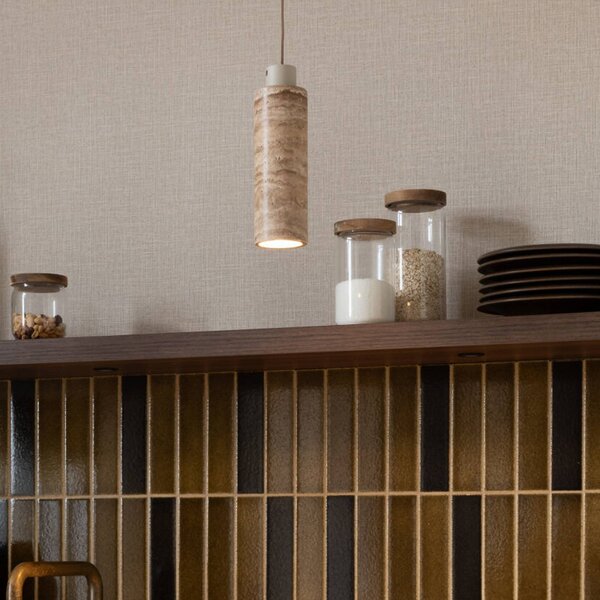 It's about RoMi Lampada a sospensione Tivoli, dimmerabile, Crema / Ambra, Soggiorno / Sala da pranzo, Pietra, Design, Lampada a sospensione