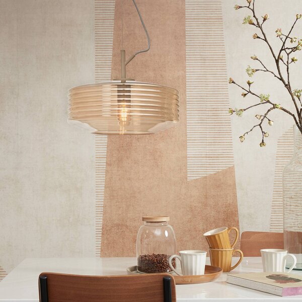 It's about RoMi Lampada a sospensione Verona, dimmerabile, Crema / Ambra, Soggiorno / Sala da pranzo, Vetro, Design, Lampada a sospensione