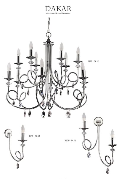 Jupiter 1599 - DK 12 CH - Lampadario DAKAR 12xE14/40W