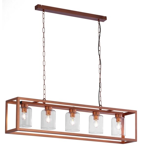 Jupiter 1804 - MC5 - Lampadario a sospensione con catena MACARI 5xE27/60W/230V rame