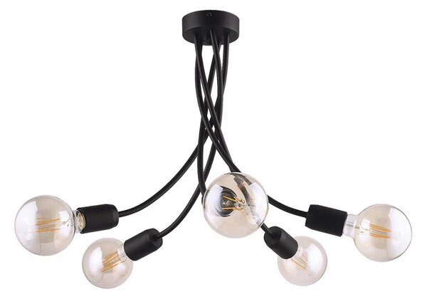 Jupiter 1640 - Lampadario a sospensione LUCE 5xE27/60W/230V nero