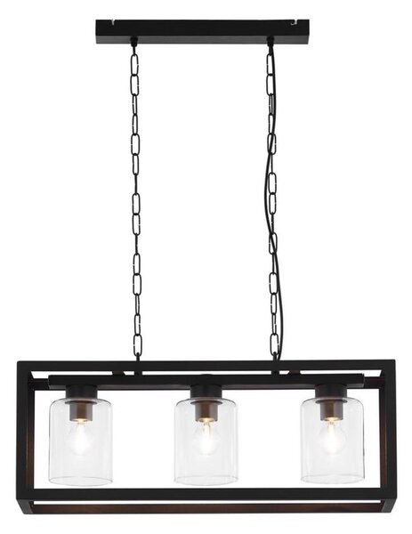 Jupiter 1805 - MC3 - Lampadario a sospensione con catena MACARI 3xE27/60W/230V nero