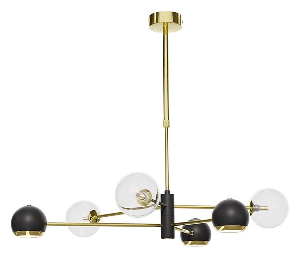 Jupiter 1967 - Lampadario a stelo MOKA 3xGU10/10W/230V + 3xG9/10W/230V oro/nero/trasparente
