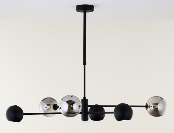 Jupiter 1974 - Lampadario a sospensione con supporto rigido MOKA 3xGU10/10W/230V + 3xG9/10W/230V nero/cromo