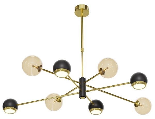 Jupiter 1972 - Lampadario a sospensione con supporto rigido MOKA 4xGU10/10W/230V + 4xG9/10W/230V oro/nero/beige