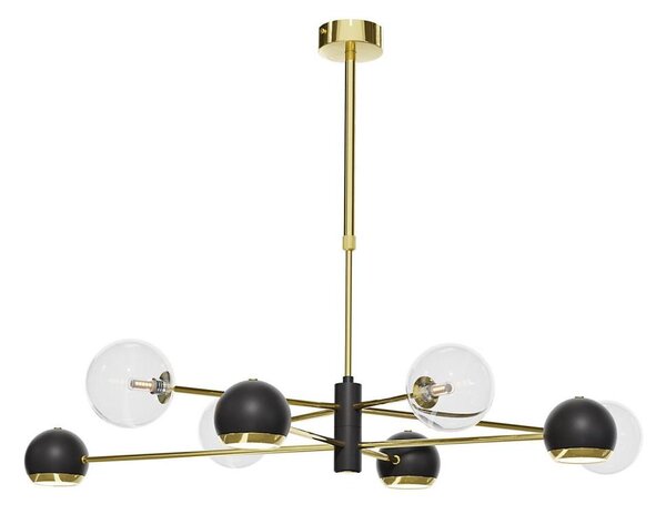 Jupiter 1973 - Lampadario a stelo MOKA 4xGU10/10W/230V + 4xG9/10W/230V oro/nero/trasparente