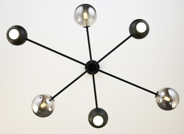 Jupiter 1974 - Lampadario a sospensione con supporto rigido MOKA 3xGU10/10W/230V + 3xG9/10W/230V nero/cromo