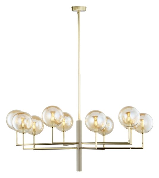 Jupiter 1977 - Lampadario a sospensione con supporto rigido FEME 10xG9/10W/230V oro/beige