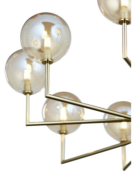 Jupiter 1977 - Lampadario a sospensione con supporto rigido FEME 10xG9/10W/230V oro/beige