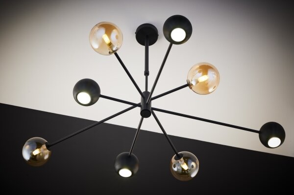 Jupiter 1994 - Lampadario a sospensione con supporto rigido MOKA 4xGU10/10W/230V + 4xG9/10W/230V nero/beige