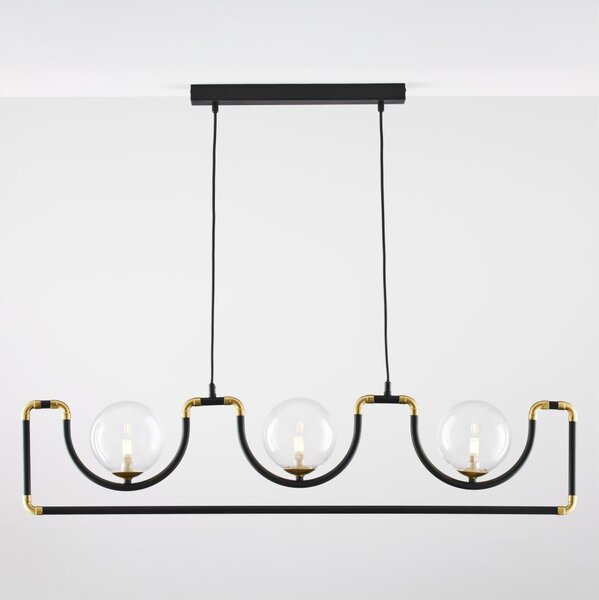 Jupiter 1990 - Lampadario a sospensione con filo HANZA 3xG9/10W/230V nero/oro