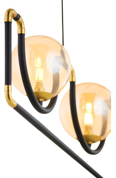 Jupiter 1989 - Lampadario a sospensione con filo HANZA 3xG9/10W/230V nero/oro/beige