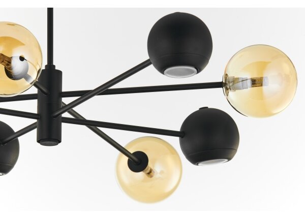 Jupiter 1994 - Lampadario a sospensione con supporto rigido MOKA 4xGU10/10W/230V + 4xG9/10W/230V nero/beige