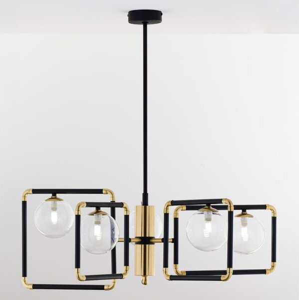 Jupiter 1985 - Lampadario a sospensione con supporto rigido IBRA 5xG9/10W/230V nero/oro