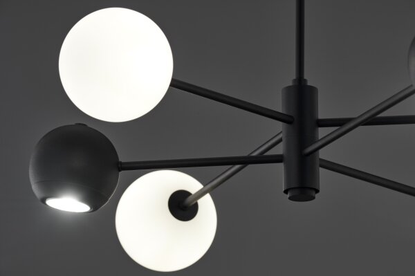 Jupiter 1997 - Lampadario a sospensione con supporto rigido MOKA 3xGU10/10W/230V + 3xG9/10W/230V nero/bianco