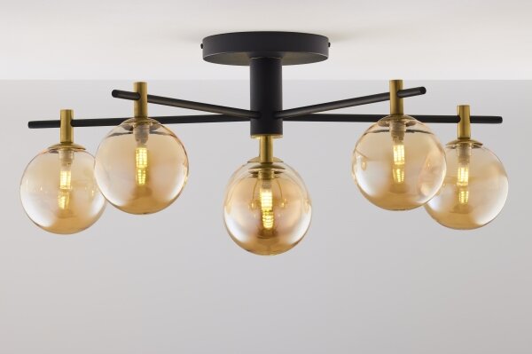 Jupiter 2033 - Lampadario a plafone FIGARO 6xG9/10W/230V nero/oro/beige