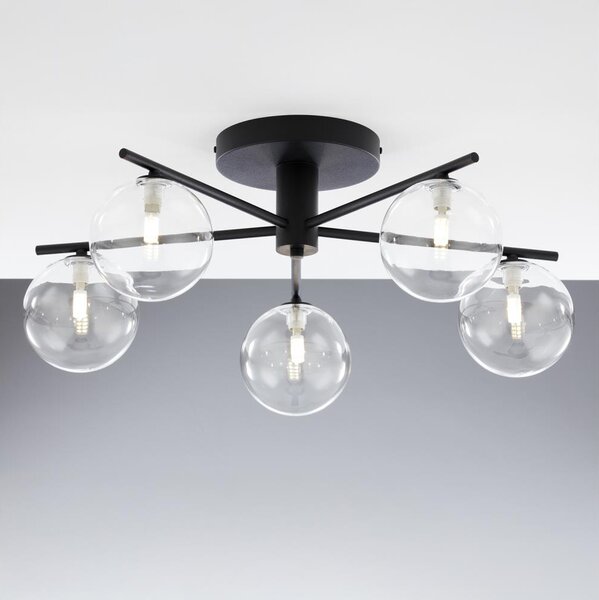 Jupiter 2046 - Lampadario a plafone PRATO 5xG9/10W/230V nero/limpido