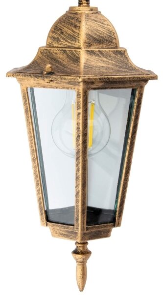 Lampadario su catena da esterno 1xE27/60W/230V dorato IP44