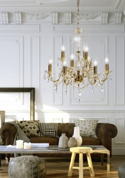 Lampadario a sospensione con catena MARIA TERESA 9xE14/40W/230V