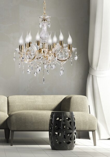 Lampadario a sospensione con catena MARIA TERESA 8xE14/40W/230V