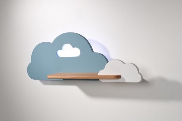 Applique LED per bambini con mensola CLOUD LED/5W/230V blu/bianco