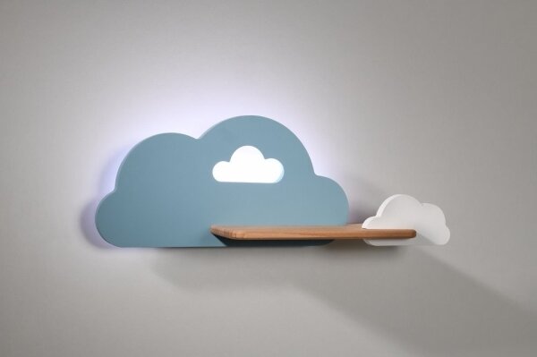 Applique LED per bambini con mensola CLOUD LED/5W/230V blu/bianco
