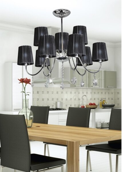 Lampadario su palo SORENTO 9xE14/40W/230V nero
