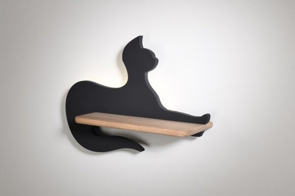 Applique LED per bambini con mensola BLACK CAT LED/5W/230V