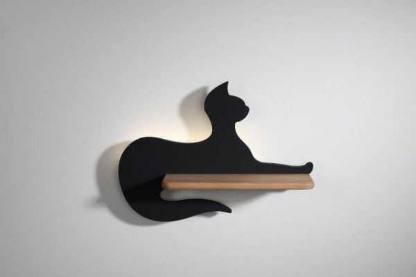 Applique LED per bambini con mensola BLACK CAT LED/5W/230V