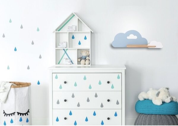 Applique LED per bambini con mensola CLOUD LED/5W/230V blu/bianco