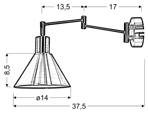 Applique COPENHAGEN 1xE14/40W/230V