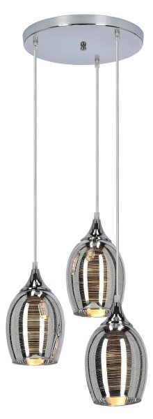 Lampadario a sospensione con filo MARINA 3xE27/60W/230V cromo