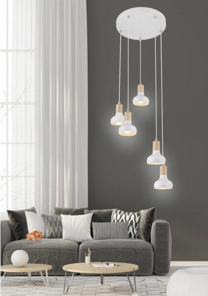 Lampadario a sospensione con filo PUERTO 5xE14/40W/230V