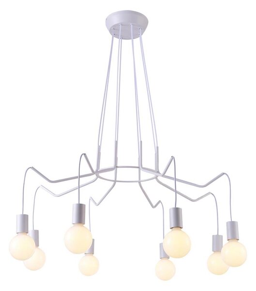 Lampadario a sospensione con filo BASSO 8xE27/40W/230V bianco